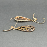 Estate 14K R Gold Filigree Drop Earrings