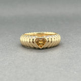 Estate Tiffany & Co. 18K Y Gold Citrine Heart Ring