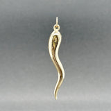 Estate 14K Y Gold 40.01mm Italian Horn Pendant