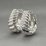 Estate 14K W Gold 28.4mm Twisted Electroformed Hoop Earrings