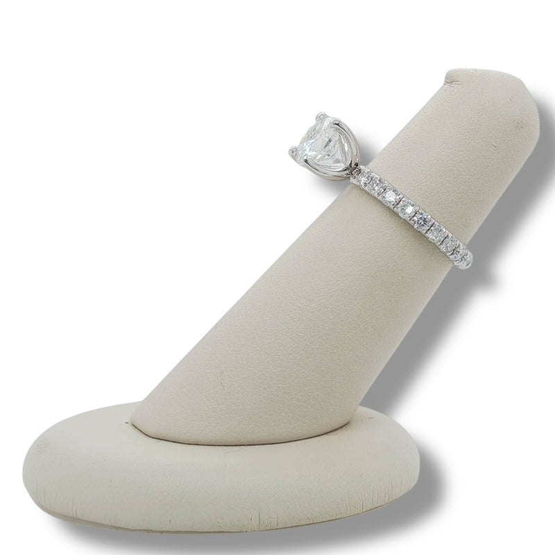 14K W Gold 0.90ctw G/SI1 3/4 around Diamond Engagement Ring Mounting