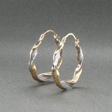 Estate 14K TT Gold 25.32mm Twisted Hoop Earrings