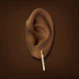 Estate 14K Y Gold 23.67mm Faceted Hoop Earrings