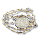 14K Y Gold 16" 1.72ctw F/SI1 Bar Diamond Necklace