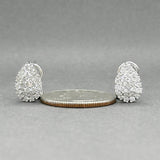 Estate 14K W Gold 0.98ctw Diamond Pear Earrings