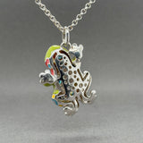Estate Belle Etoile SS Enamel Lucky Frog Pendant
