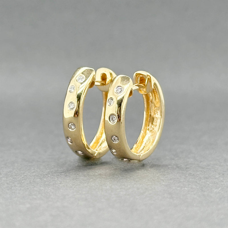 Estate 14K Y Gold 0.04ctw Diamond Huggie Earrings