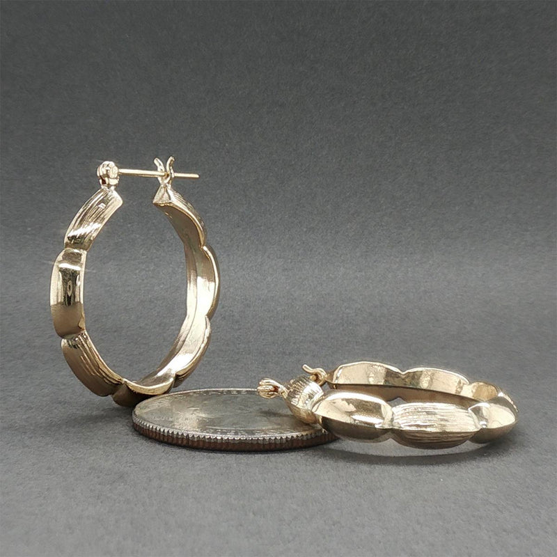 Estate 14K Y Gold 26.82mm Hoop Earrings