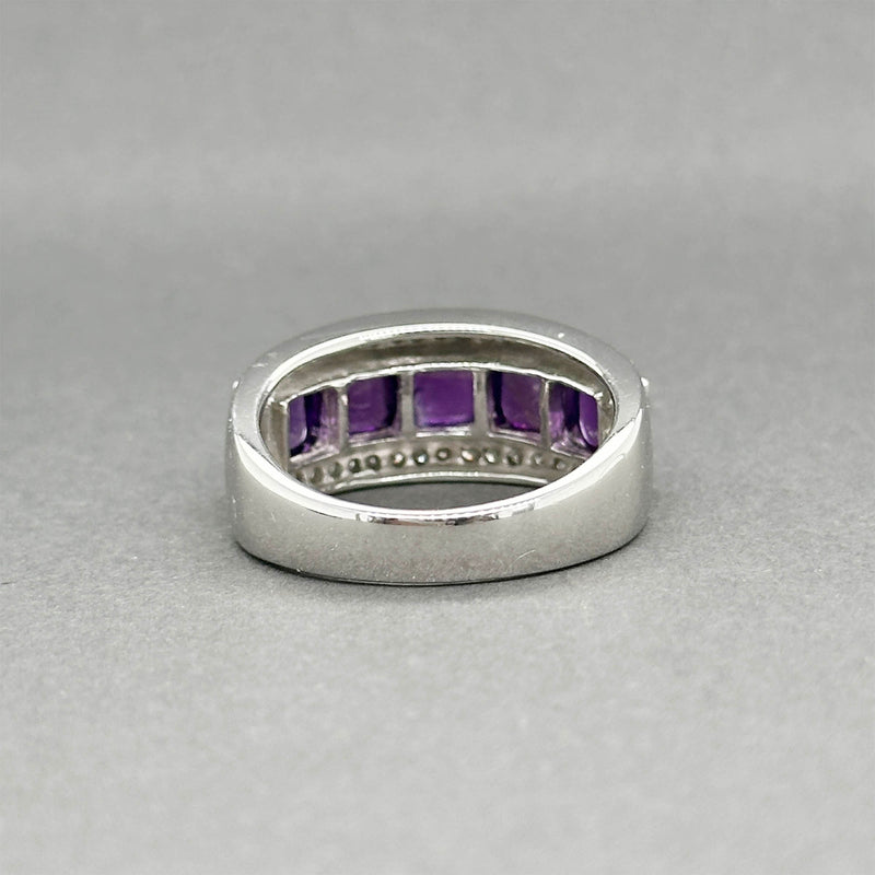 Estate 14K W Gold 3.05ctw Amethyst & 0.19ctw Diamond Ring