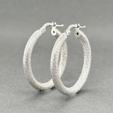 Estate 14K W Gold 27.10mm Stardust Hoop Earrings