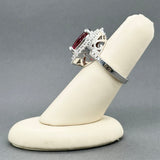 Estate 14K W Gold 6.39ctw Tourmaline & Diamond Cocktail Ring