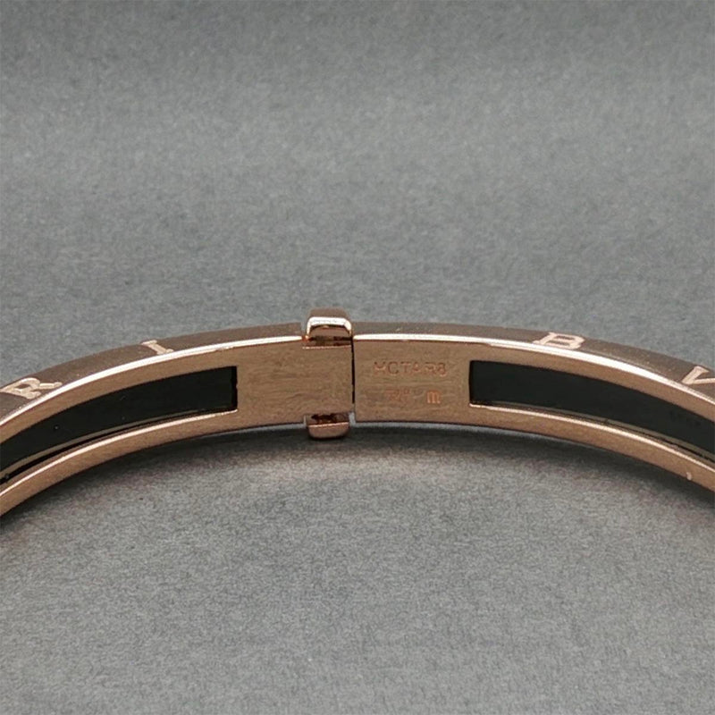 Estate Bulgari 18K R Gold B.zero 1 Black Ceramic Bangle Bracelet