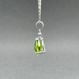 Estate 14K W Gold 2.63ct Peridot & 0.01ct Diamond Pendant