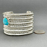 Estate SS Turquoise Wide Cuff Bracelet