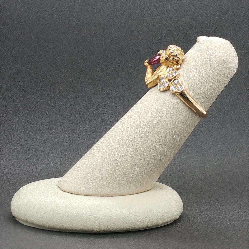 Estate 18KY Carrera Y Carrera 0.73ct Saph & 0.32ctw Diamond Cupid Ring