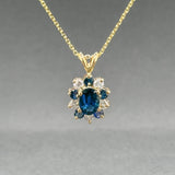Estate 14K Y Gold 1.46ctw Sapphire & 0.34ctw Diamond Pendant