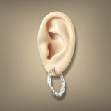 Estate 14K TT Gold 27.4mm Twisted Hoop Earrings