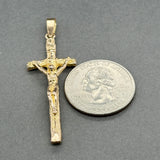 Estate 18K Y Gold 54.98mm Crucifix Pendant