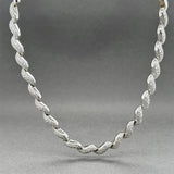 Estate 14K W Gold 1.44ctw Diamond S link Necklace