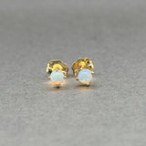 Estate 14K Y Gold White Opal Stud Earrings