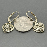 Estate 14K Y Gold Heart Drop Earrings