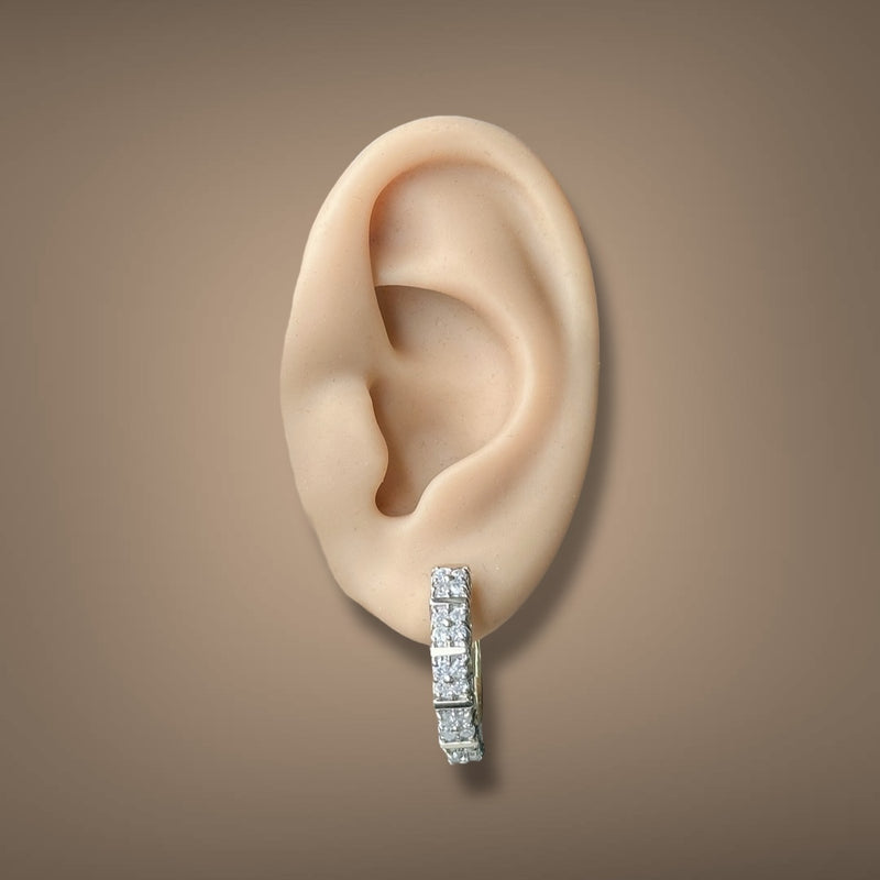 Estate 14K Y Gold 0.88ctw I/I1-2 Diamond Hoop Earrings