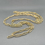 Estate 18K Y Gold 6.0mm 33” Fancy Paperclip Link Chain