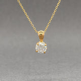 Estate 14K Y Gold 0.50ct H/I1 Diamond Solitaire Pendant