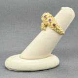 Estate 18K Y Gold 0.70ctw Ruby Lion Ring