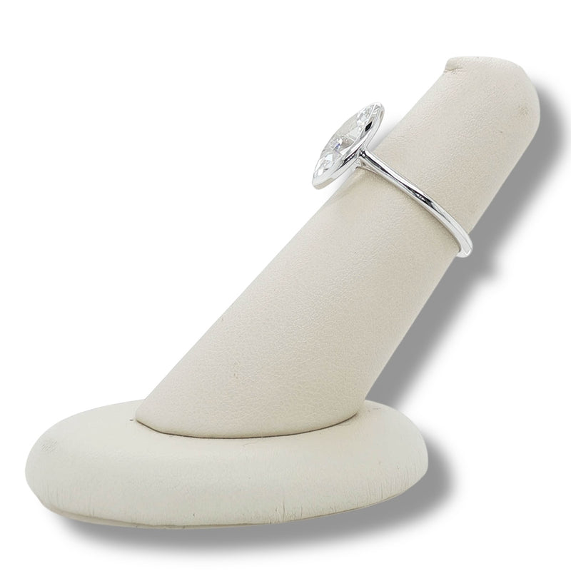 14K W Gold Marquise Shape Bezel Set Solitaire Mounting