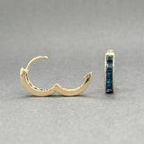 Estate 14K Y Gold 1.20ctw Sapphire Huggie Earrings