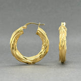 Estate 18K Y Gold 25mm Twisted Hoop Earrings