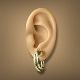 Estate 18K Y Gold 0.48ctw F-G/VS2-SI1 Diamond Hoop Earrings