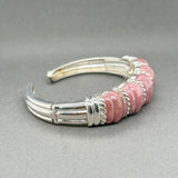 Estate Judith Ripka SS 22.24ctw Jadeite Cuff Bracelet