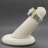 Estate Lagos SS 18 Caviar Lux 0.13ctw Diamond Buckle Ring