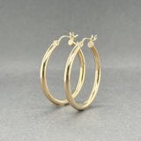 Estate 14K Y Gold 29.7mm Hoop Earrings