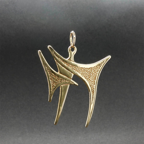 Estate 14K Y Gold Modern Chai Pendant