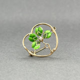 Estate Antique 10K Y Gold Seed Pearl & Enamel Clover Pin