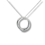 14K W Gold 0.28ctw G/SI1 Diamonds and 0.30ctw Sapphire Circle Pendant