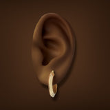 Estate 14K Y Gold 18.08mm Knife Edge Hoop Earrings