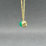Estate 14K Y Gold 1.13ct Emerald Necklace