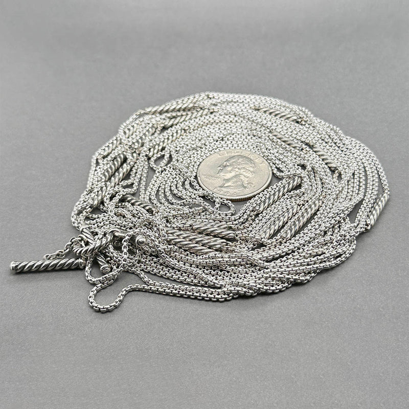 Estate David Yurman SS 5 Chain Station Necklace