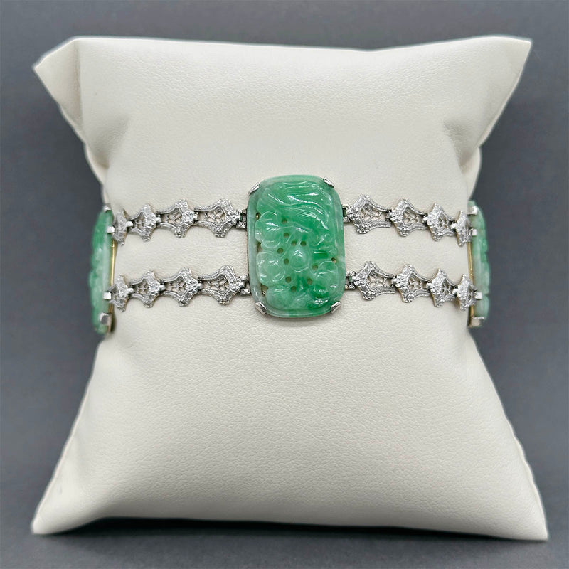 Estate Platinum 20.95ctw Jadeite Bracelet