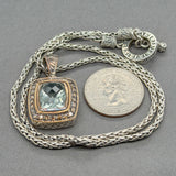 Estate Effy SS 18 5.69ct Prasiolite & 0.53ctw Diamond Pendant