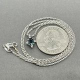 Estate 14K W Gold 0.63ct Sapphire & 0.03ctw Diamond Pendant