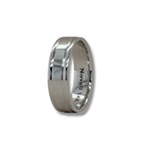 14K W Gold 6mm High Polish Carved Band 10