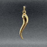 Estate 14K Y Gold 38.8mm Italian Horn Pendant