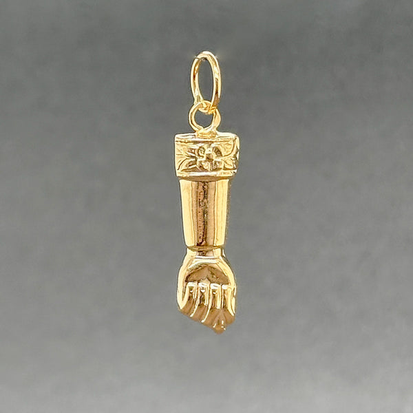 Estate 19K Y Gold 24.30mm Mano Figa Pendant