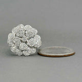 Estate 14K W Gold 0.54ctw H-I/SI2-I2 Diamond Flower Ring
