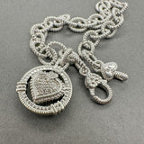 Estate Judith Ripka SS CZ Heart Charm Bracelet
